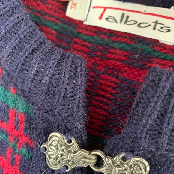VTG Talbots Scottish Wool Tartan Sweater Size XL - Picture 3 of 4